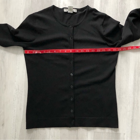 August Silk Black Silk Blend Soft Button Down Long Sleeve Cardigan Size Small - Picture 11 of 12